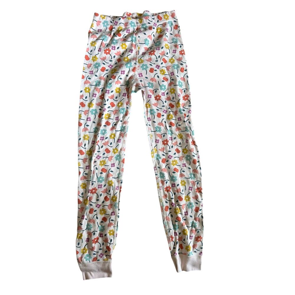 Hanna Andersson Pink Floral Flower Print Pajama Pants Girl's Size 8